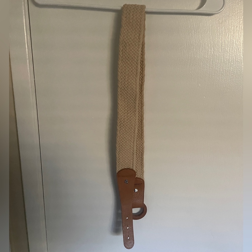 NWOT Lands' End Woven Belt with Leather Accents